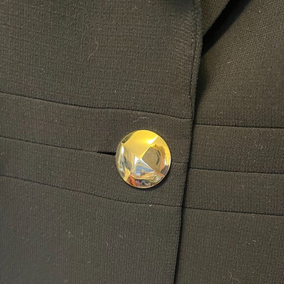 Kasper Black Short Sleeved Blazer Gold Button Size 14 - Picture 2 of 4